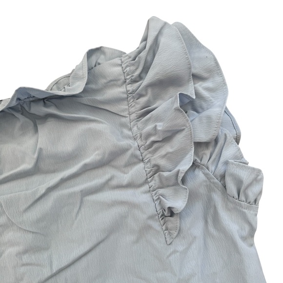 NWT Dokotoo Baby Blue Babydoll Ruffle Sleeve Drawstring V-neck Swing Dress Small - Picture 8 of 13